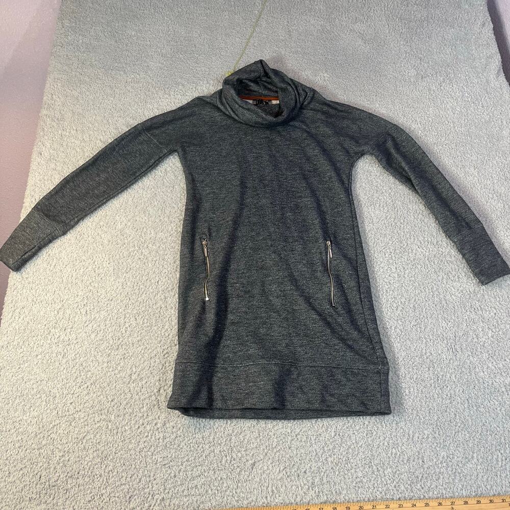 BAR blue cowl neck sweater faux zipper pockets cotton blend size XS